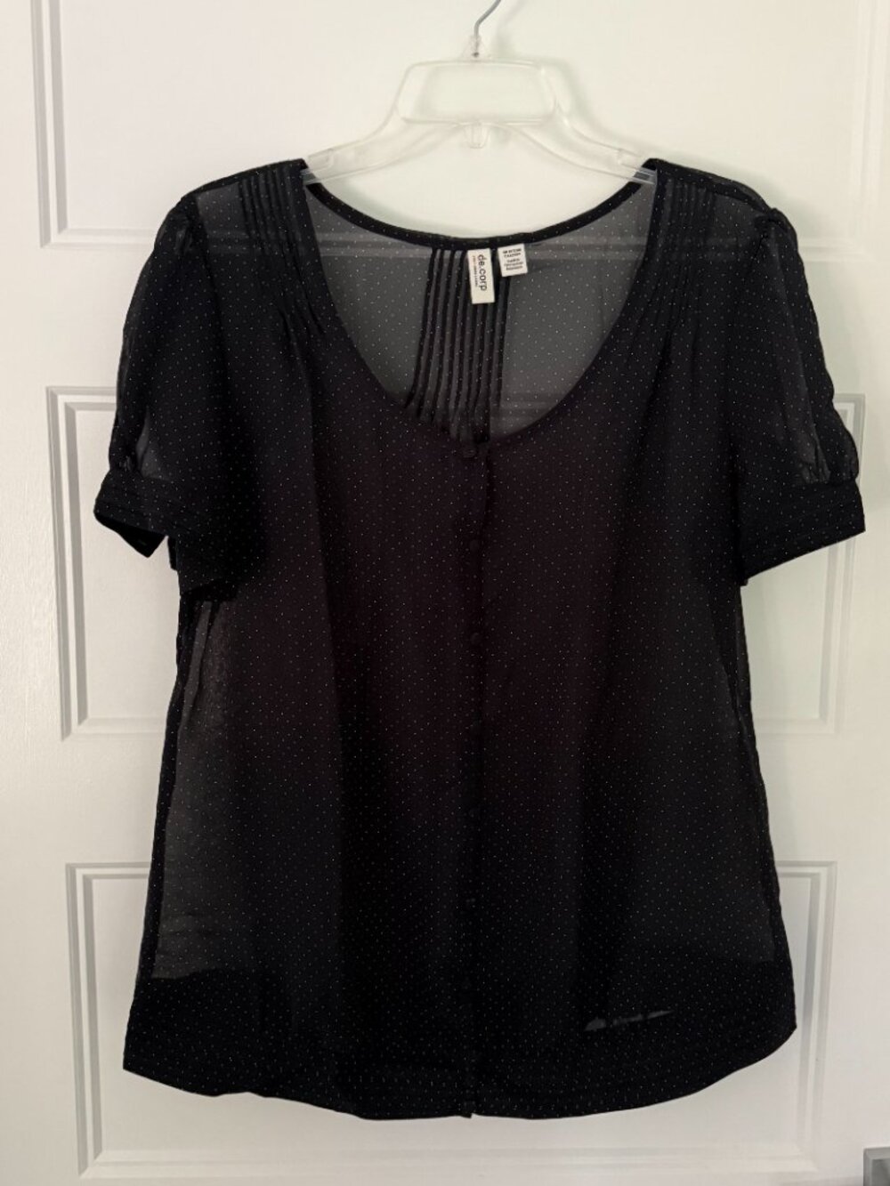 Esprit de Corp - Black & White Chiffon blouse - XL